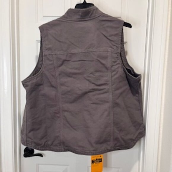 NEW Carhartt Gray Sherpa Lined Relaxed Fit Barn Vest Women’s Sz XXL NWT - Picture 12 of 13